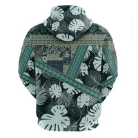 Hawaii Plant Kalo Zip Hoodie Hawaiian Tapa Pattern LT05 - Polynesian Pride