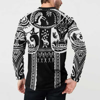 Polynesia Maui Tattoo Inspired Button Sweatshirt Black Version LT05 - Polynesian Pride