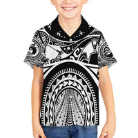 Polynesia Maui Tattoo Inspired Kid Hawaiian Shirt Black Version