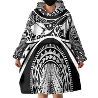 Polynesia Maui Tattoo Inspired Wearable Blanket Hoodie Black Version LT05 - Polynesian Pride