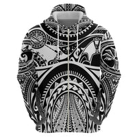Polynesia Maui Tattoo Inspired Zip Hoodie Black Version