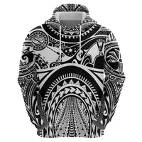 Polynesia Maui Tattoo Inspired Zip Hoodie Black Version