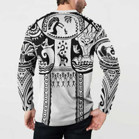 Polynesia Maui Tattoo Inspired Button Sweatshirt White Version LT05 - Polynesian Pride