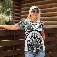 Polynesia Maui Tattoo Inspired Women Polo Shirt White Version