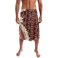 Red Vintage Tonga Ngatu Pattern With Plumeria Lavalava - Polynesian Pride