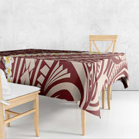 Red Vintage Tonga Ngatu Pattern With Plumeria Tablecloth LT05 - Polynesian Pride