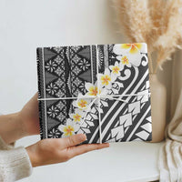 Black Vintage Tonga Ngatu Pattern With Plumeria Wrapping Paper LT05 - Polynesian Pride