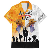 Australia And New Zealand ANZAC Day Family Matching Short Sleeve Bodycon Dress and Hawaiian Shirt Lest We Forget LT05 Dad's Shirt - Short Sleeve Yellow - Polynesian Pride
