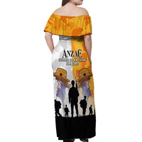 Australia And New Zealand ANZAC Day Off Shoulder Maxi Dress Lest We Forget LT05 - Polynesian Pride