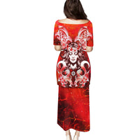 Hawaii Goddess Of Fire Madame Pele Family Matching Puletasi and Hawaiian Shirt Polynesian Style LT05 - Polynesian Pride