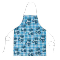 Blue Palaka Hawaii Apron Hawaiian Lehua Blossoms LT05 Blue - Polynesian Pride