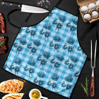 Blue Palaka Hawaii Apron Hawaiian Lehua Blossoms LT05 Blue - Polynesian Pride