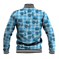 Blue Palaka Hawaii Baseball Jacket Hawaiian Lehua Blossoms LT05 - Polynesian Pride