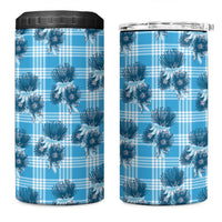 Blue Palaka Hawaii 4 in 1 Can Cooler Tumbler Hawaiian Lehua Blossoms LT05 One Size: 16 oz Blue - Polynesian Pride