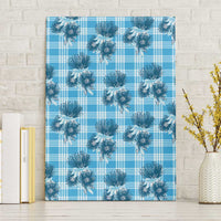 Blue Palaka Hawaii Canvas Wall Art Hawaiian Lehua Blossoms LT05 Without Frame Blue - Polynesian Pride