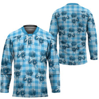 Blue Palaka Hawaii Hockey Jersey Hawaiian Lehua Blossoms LT05 - Polynesian Pride