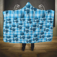 Blue Palaka Hawaii Hooded Blanket Hawaiian Lehua Blossoms LT05 - Polynesian Pride