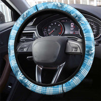 Blue Palaka Hawaii Steering Wheel Cover Hawaiian Lehua Blossoms LT05 - Polynesian Pride