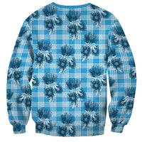 Blue Palaka Hawaii Sweatshirt Hawaiian Lehua Blossoms LT05 - Polynesian Pride
