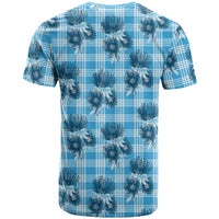 Blue Palaka Hawaii T Shirt Hawaiian Lehua Blossoms LT05 - Polynesian Pride