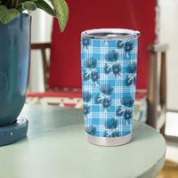 Blue Palaka Hawaii Tumbler Cup Hawaiian Lehua Blossoms LT05 - Polynesian Pride