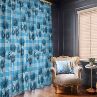 Blue Palaka Hawaii Window Curtain Hawaiian Lehua Blossoms LT05 - Polynesian Pride