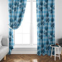 Blue Palaka Hawaii Window Curtain Hawaiian Lehua Blossoms LT05 - Polynesian Pride