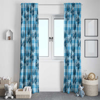 Blue Palaka Hawaii Window Curtain Hawaiian Lehua Blossoms LT05 - Polynesian Pride