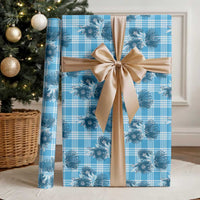 Blue Palaka Hawaii Wrapping Paper Hawaiian Lehua Blossoms LT05 - Polynesian Pride