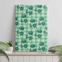 Green Palaka Hawaii Canvas Wall Art Hawaiian Lehua Blossoms LT05 - Polynesian Pride