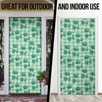 Green Palaka Hawaii Door Cover Hawaiian Lehua Blossoms LT05 - Polynesian Pride