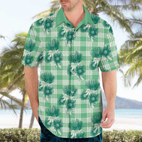 Green Palaka Hawaii Hawaiian Shirt Hawaiian Lehua Blossoms