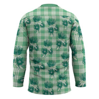 Green Palaka Hawaii Hockey Jersey Hawaiian Lehua Blossoms LT05 - Polynesian Pride