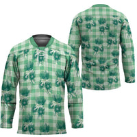 Green Palaka Hawaii Hockey Jersey Hawaiian Lehua Blossoms LT05 - Polynesian Pride