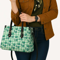 Green Palaka Hawaii Leather Bag Hawaiian Lehua Blossoms LT05 - Polynesian Pride