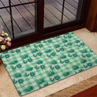Green Palaka Hawaii Rubber Doormat Hawaiian Lehua Blossoms LT05 - Polynesian Pride