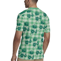 Green Palaka Hawaii Rugby Jersey Hawaiian Lehua Blossoms LT05 - Polynesian Pride