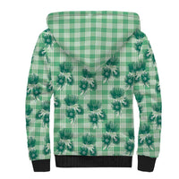 Green Palaka Hawaii Sherpa Hoodie Hawaiian Lehua Blossoms LT05 - Polynesian Pride
