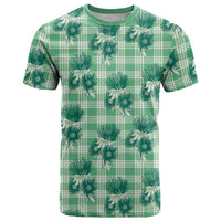 Green Palaka Hawaii T Shirt Hawaiian Lehua Blossoms LT05 Green - Polynesian Pride