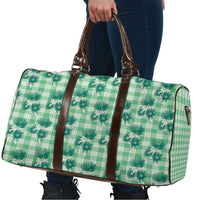 Green Palaka Hawaii Travel Bag Hawaiian Lehua Blossoms