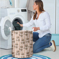 Brown Palaka Hawaii Laundry Basket Hawaiian Lehua Blossoms LT05 - Polynesian Pride