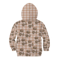 Brown Palaka Hawaii Kid Hoodie Hawaiian Lehua Blossoms LT05 - Polynesian Pride