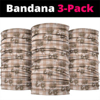 Brown Palaka Hawaii Neck Gaiter Hawaiian Lehua Blossoms LT05 package One Size: 25*50cm Brown - Polynesian Pride