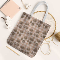Brown Palaka Hawaii Tote Bag Hawaiian Lehua Blossoms LT05 White Strap One Size Brown - Polynesian Pride