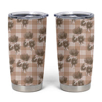 Brown Palaka Hawaii Tumbler Cup Hawaiian Lehua Blossoms LT05 Brown - Polynesian Pride