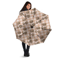 Brown Palaka Hawaii Umbrella Hawaiian Lehua Blossoms