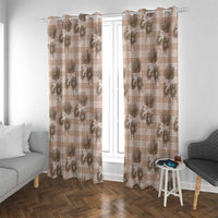 Brown Palaka Hawaii Window Curtain Hawaiian Lehua Blossoms LT05 With Grommets Brown - Polynesian Pride