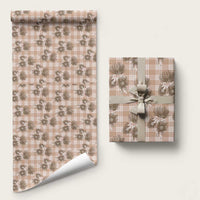 Brown Palaka Hawaii Wrapping Paper Hawaiian Lehua Blossoms LT05 58" × 23" Brown - Polynesian Pride