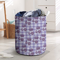 Purple Palaka Hawaii Laundry Basket Hawaiian Lehua Blossoms LT05 Purple - Polynesian Pride