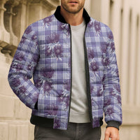 Purple Palaka Hawaii Bomber Puffer Jacket Hawaiian Lehua Blossoms LT05 - Polynesian Pride